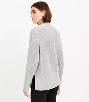 Petite Heathered Ribbed Tunic Sweater