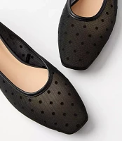 Dotted Ankle Strap Ballet Flats