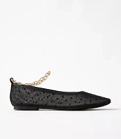 Dotted Ankle Strap Ballet Flats