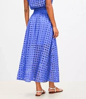 Petite LOFT Beach Circle Eyelet Maxi Pocket Skirt