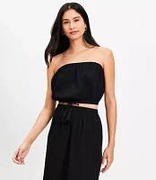 LOFT Beach Crinkle Strapless Bubble Hem Top