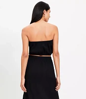 LOFT Beach Crinkle Strapless Bubble Hem Top