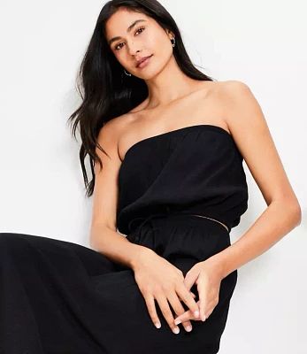 LOFT Beach Crinkle Strapless Bubble Hem Top