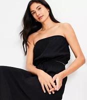 LOFT Beach Crinkle Strapless Bubble Hem Top