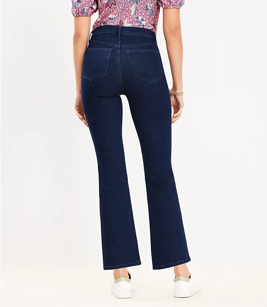 Tall Pintucked High Rise Kick Crop Jeans Classic Rinse Wash