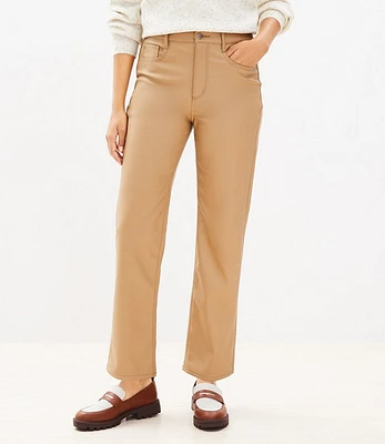 Five Pocket Straight Pants Faux Leather