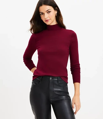 Ribbed Mock Neck Top