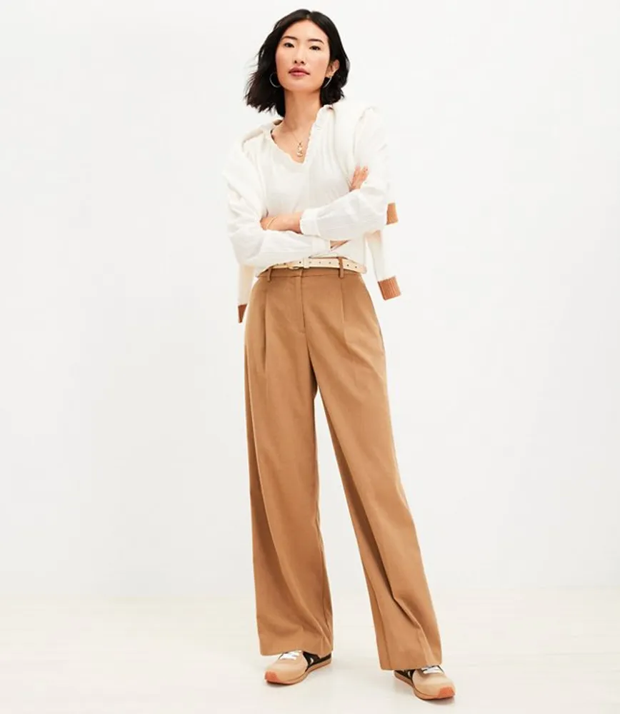 Petite Peyton Trouser Pants Heathered Brushed Flannel