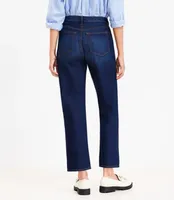 Petite High Rise Straight Jeans Clean Dark Wash