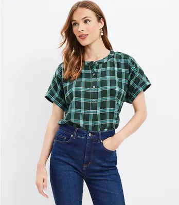 Tommy Hilfiger Women's Cotton Tonal-Plaid Button Shirt