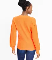 Petite Honeycomb Stitch V-Neck Sweater