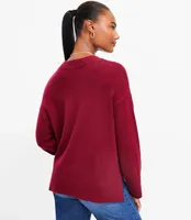 Petite V-Neck Pocket Sweater