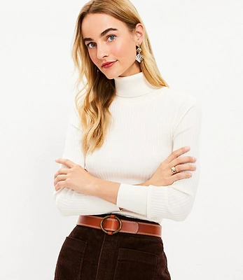 Petite Ribbed Turtleneck Sweater