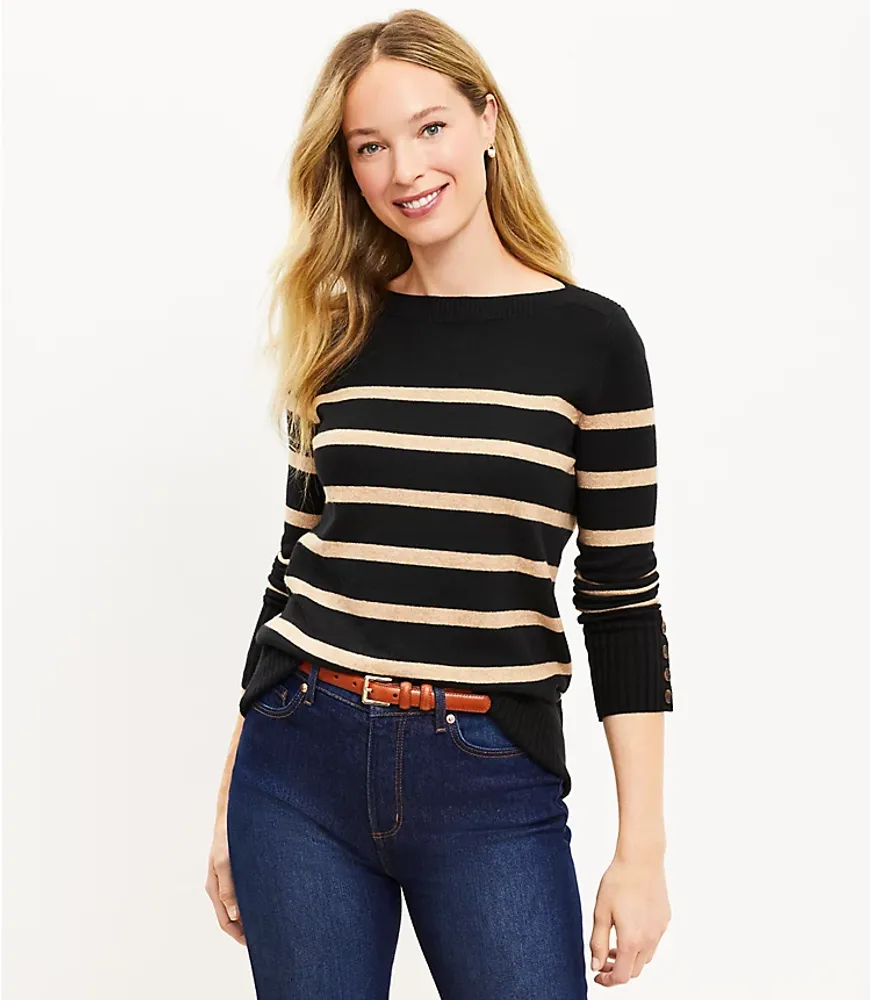 Pointelle Sleeve Tunic Sweater