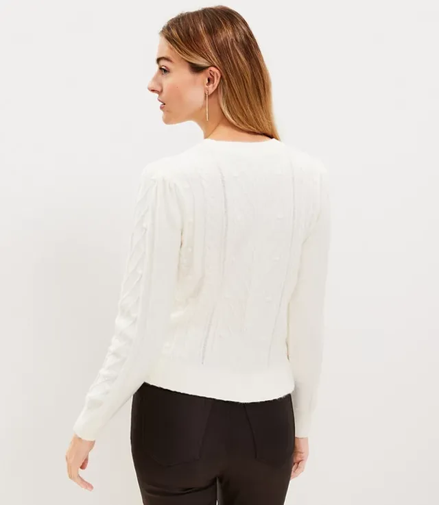 Ruffle-trimmed Pointelle-knit Sweater