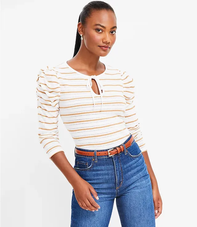 Women's Printed 3/4 Sleeve Jacquard Top, Created for Macy's