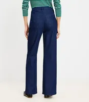 Petite Mariner High Rise Wide Leg Jeans Rinse Wash