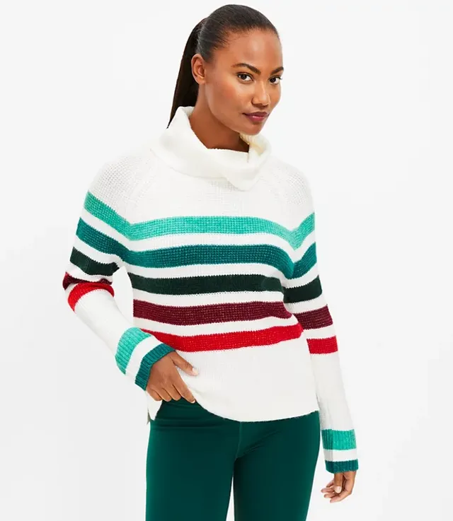 Loft Lou & Grey Star Stripe Mock Neck Sweater