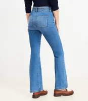 Petite High Rise Slim Flare Jeans Vintage Mid Indigo Wash