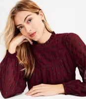 Geo Clip Pleated Yoke Blouse