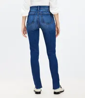 Petite Ankle Slit Fresh Cut High Rise Skinny Jeans Dark Vintage Wash