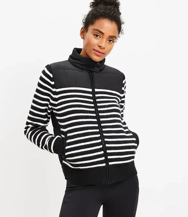 Loft Lou & Grey Star Stripe Mock Neck Sweater