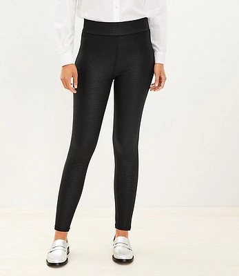 Tall Houndstooth Coated Ponte Leggings