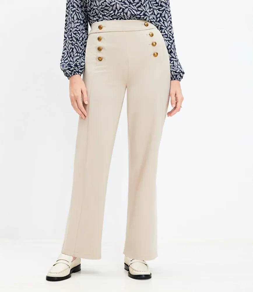 Curvy Mariner Wide Leg Pants Twill