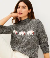 Petite Polar Bear Mock Neck Sweater