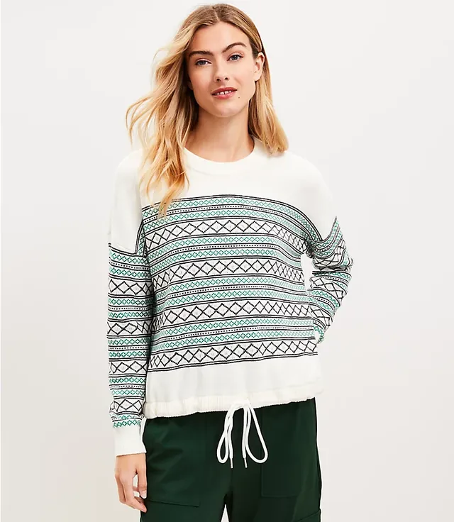 LOFT Lou & Grey Colorblock Drawstring Hem Sweater