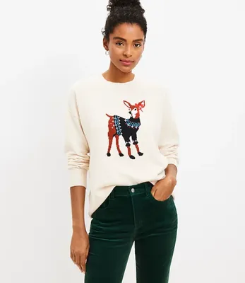 Petite Holiday Deer Everyday Sweater