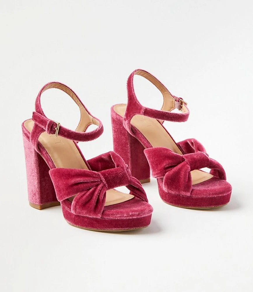 Velvet Twist Platform Sandals