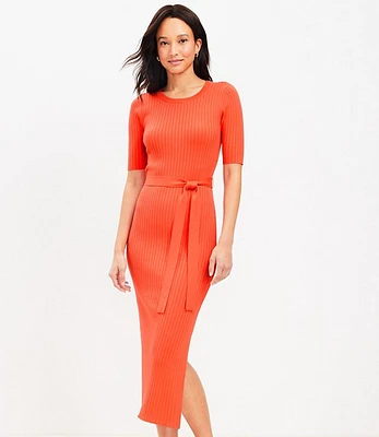 Ribbed Elbow Sleeve Maxi Dress