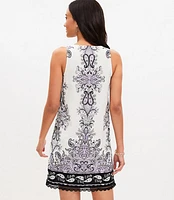 Linen Blend Lace Trim Sheath Dress