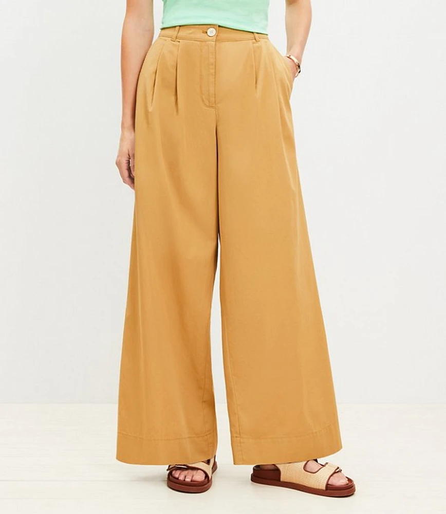 Poplin Wide Leg Pants