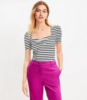 Striped Perfect Ribbed Sweetheart Tee