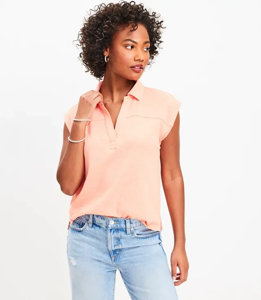 Slub Split Neck Shirt