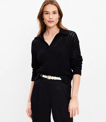 Mesh Collared Sweater