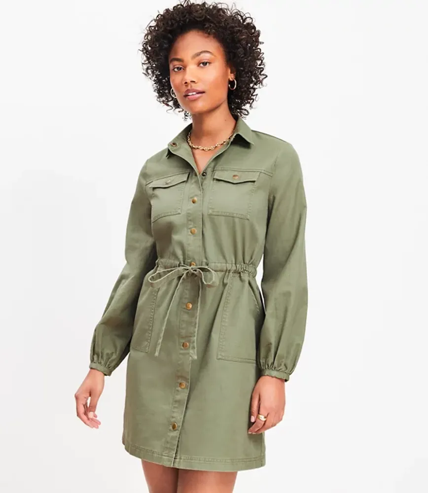 Button Pocket Shirtdress