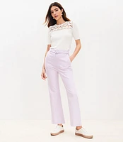 Belted Sutton Kick Crop Pants Gingham