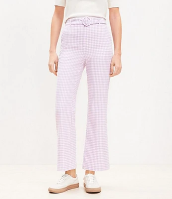 Belted Sutton Kick Crop Pants Gingham