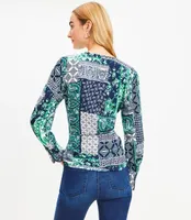 Patchwork Wrap Blouse