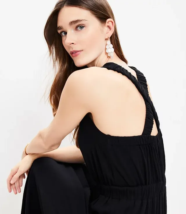 Petite Eyelet Open Back Maxi Dress