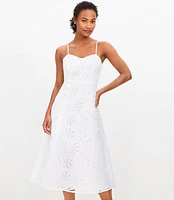 Shell Eyelet Sweetheart Midi Dress