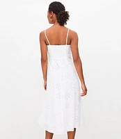 Shell Eyelet Sweetheart Midi Dress