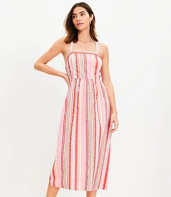 Striped Cross Back Maxi Dress