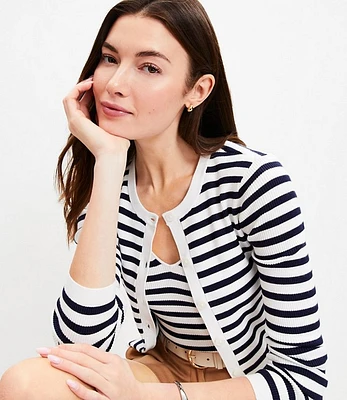 Stripe Ribbed Cardigan