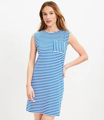 Striped Pocket Muscle Tee Dress