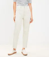 Petite Pintucked High Rise Straight Jeans Popcorn