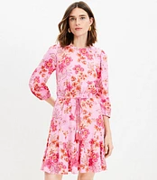 Lily Godet Puff Sleeve Mini Flare Dress